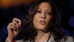 Image: Democratic presidential Candidate Sen. Kamala Harris, D-Calif., spea