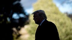 Image: President Donald Trump returns to the White House on April 15, 2019.