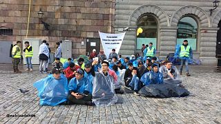 تحصن پناهجویان افغان در مقابل پارلمان سوئد