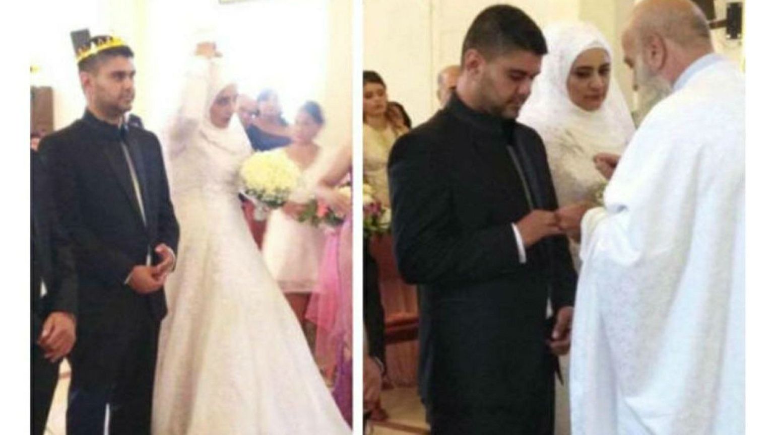 مسيحي يعقد قرانه على مسلمة محجبة في كنيسة جنوب لبنان