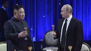 Image: Russian President Vladimir Putin and North Korean leader Kim Jong Un