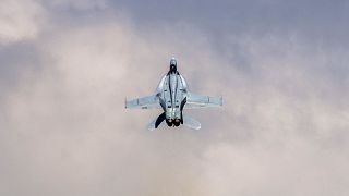 Image: An F/A-18 Super Hornet executes tactical maneuvers at an air show at