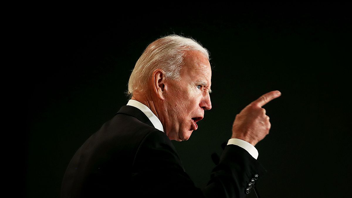 Image: Joe Biden speaks at a conference in Washington on March 12, 2019.