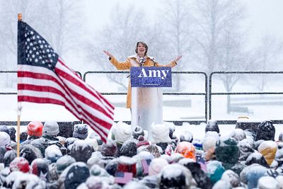 Sen. Amy Klobuchar, D-Minn., announces her candidacy for president in Minneapolis on Feb. 10, 2019.