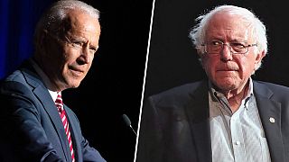 Former Vice President Joe Biden, left, and Sen. Bernie Sanders