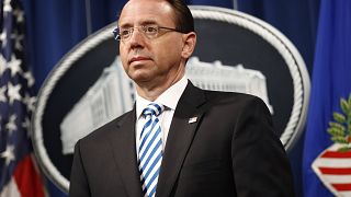 Image: Deputy Attorney General Rod Rosenstein during a news conference