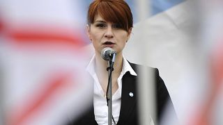 Image: Mariia Butina speaks to a crowd in Moscow in 2013