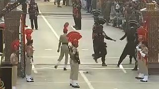 India and Pakistan border guards celebrate independence with sweets