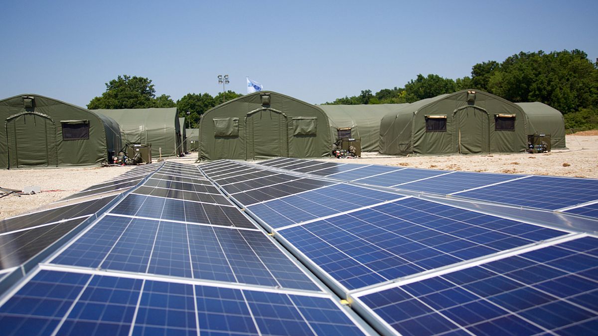 Image: NATO allies test the use of solar panels and energy-efficient and li
