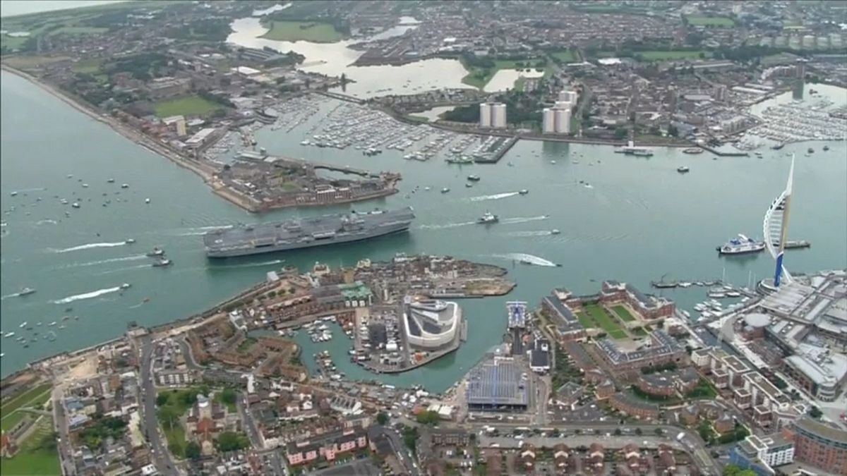 UK's largest aircraft carrier docks at home port