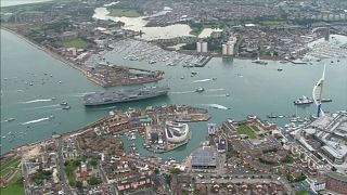 UK's largest aircraft carrier docks at home port