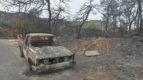 Firefighters near Athens contain raging wildfire