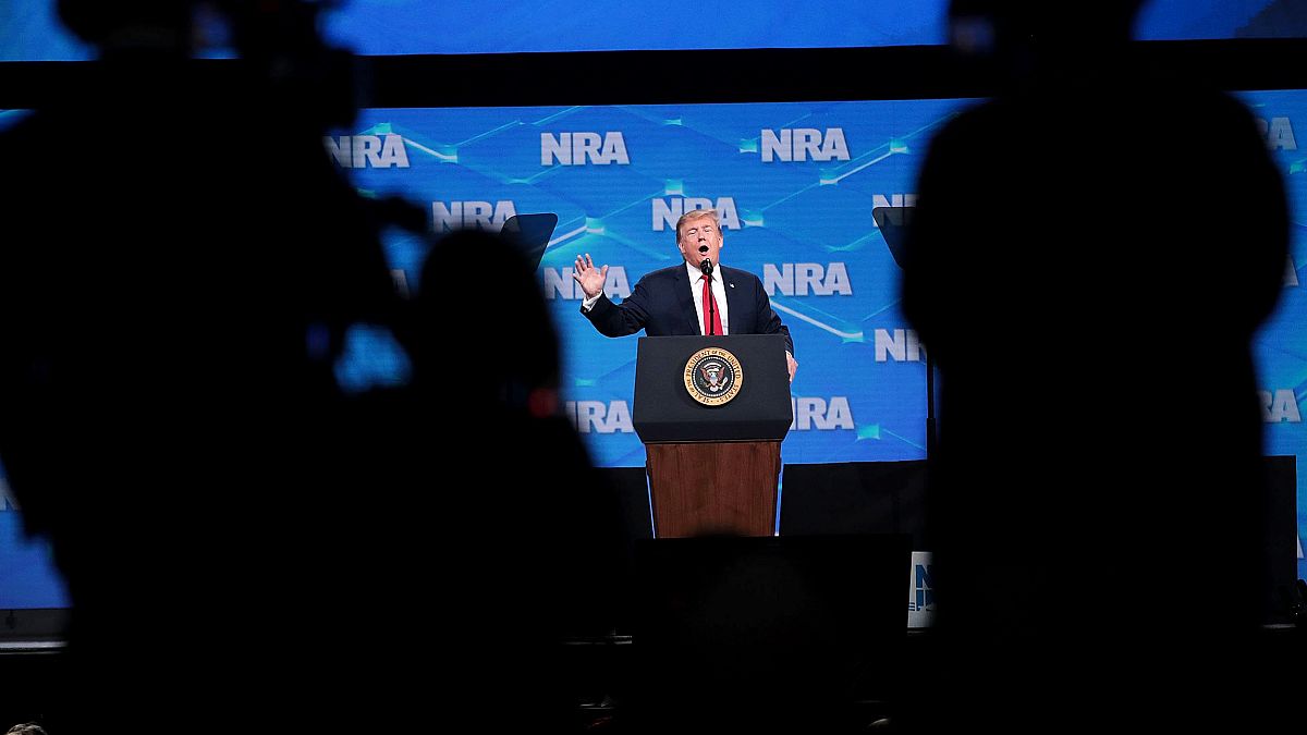 Image: President Donald Trump speaks at the NRA-ILA Leadership Forum in Ind