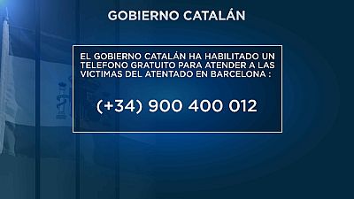 Teléfono gratuito para las víctimas del atentado de Barcelona