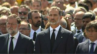 Barcelona observes a minute of silence for terror victims