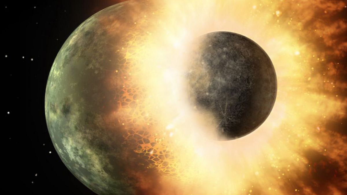 The moon may have formed after a giant Mars-size rock hit a magma-covered n