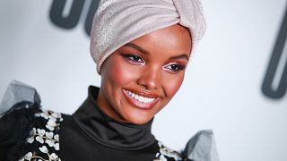 Halima Aden attends House Of Uoma presents the launch of Uoma Beauty in Los
