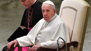 Image: Pope Francis looks on during the weekly general audience on Feb. 6, 