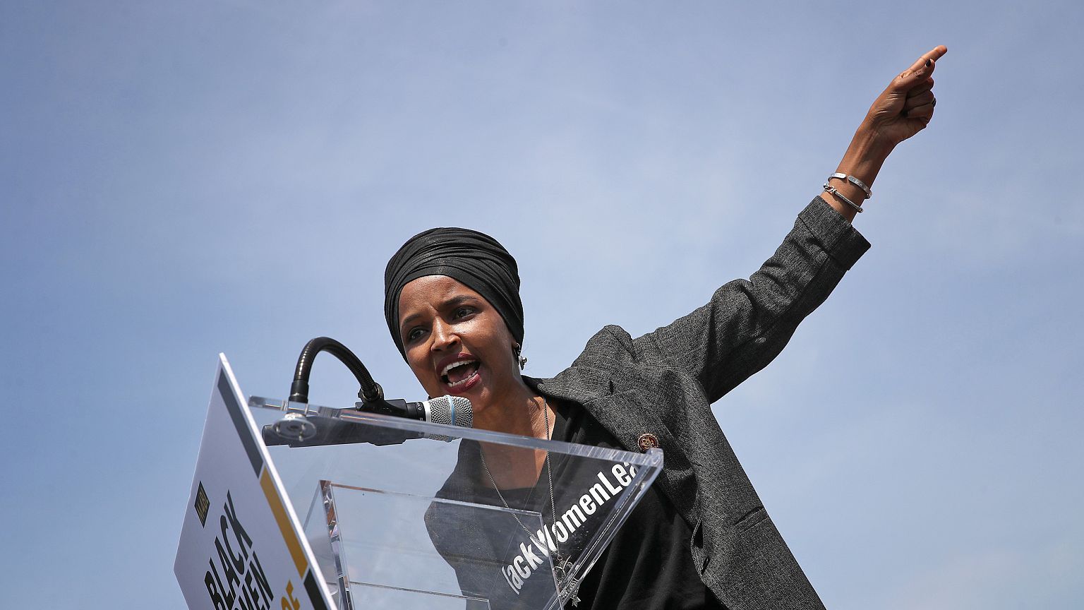 Image: Rep. Ilhan Omar Holds A Rally Demanding Democratic Leadership Censur