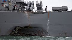 Schiffsunglück vor Singapur: US-Zerstörer kollidiert mit Tanker