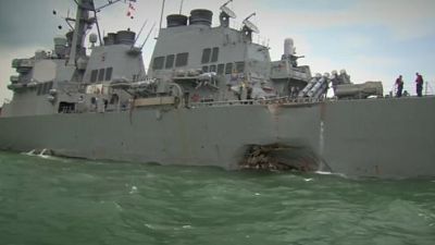 US Navy orders 'operational pause' after warship collision