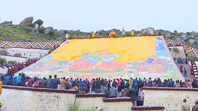 El Festival Shoton, una colorida fiesta tibetana