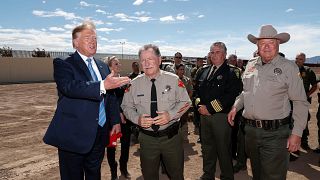 Image: U.S. President Trump visits U.S.-Mexico border in Calexico, Californ