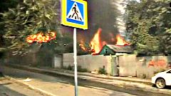 Száz ház égett le egy orosz tűzvészben