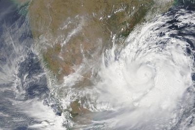A satellite view of Cyclone Fani on May 1, 2019. 