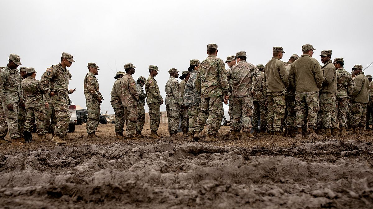 Troops Deployed To U.S. Mexican Border In Texas Celebrate Thanksgiving