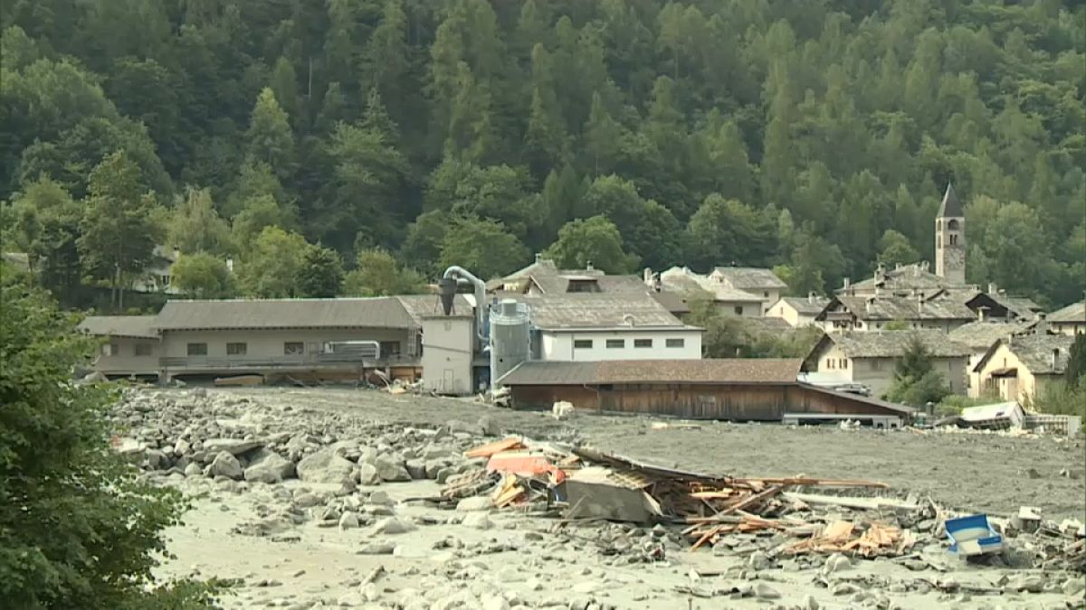 Second mudslide hits devastated Bondo in Swiss Alps