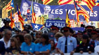 Marcha contra o terrorismo e a venda de armas em Barcelona