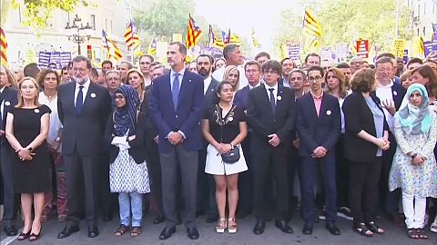 Spain's King Felipe marches with his people in Barcelona