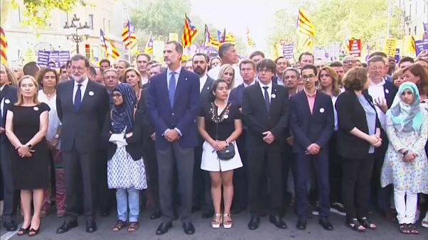 Spain's King Felipe marches with his people in Barcelona Spain's King Felipe marches with his people in Barcelona