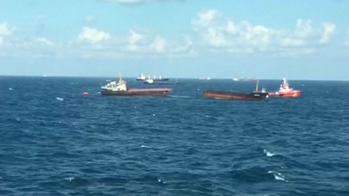 Cargo ship breaks in half in Black Sea