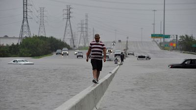 Rescate por las inundaciones en Houston