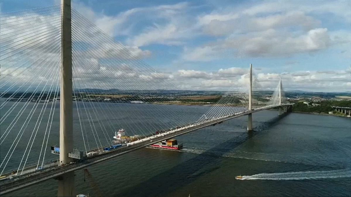 Massive new bridge opens to traffic over Scotland's River Forth