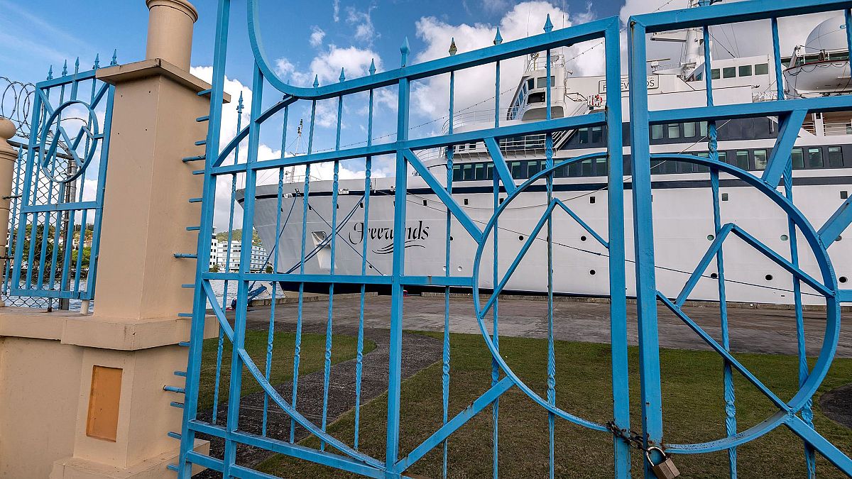 Image: The Freewinds cruise ship owned by the Church of Scientology is seen