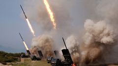 NKOREA-MILITARY-ROCKETS-TEST
