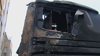 Autocarro incendiado na Volta a Espanha