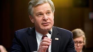 Image: FBI Director Christopher Wray testifies to the Senate Intelligence C