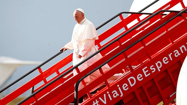 Pope arrives in Colombia Pope arrives in Colombia