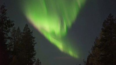 Aurores boréales géantes en Laponie