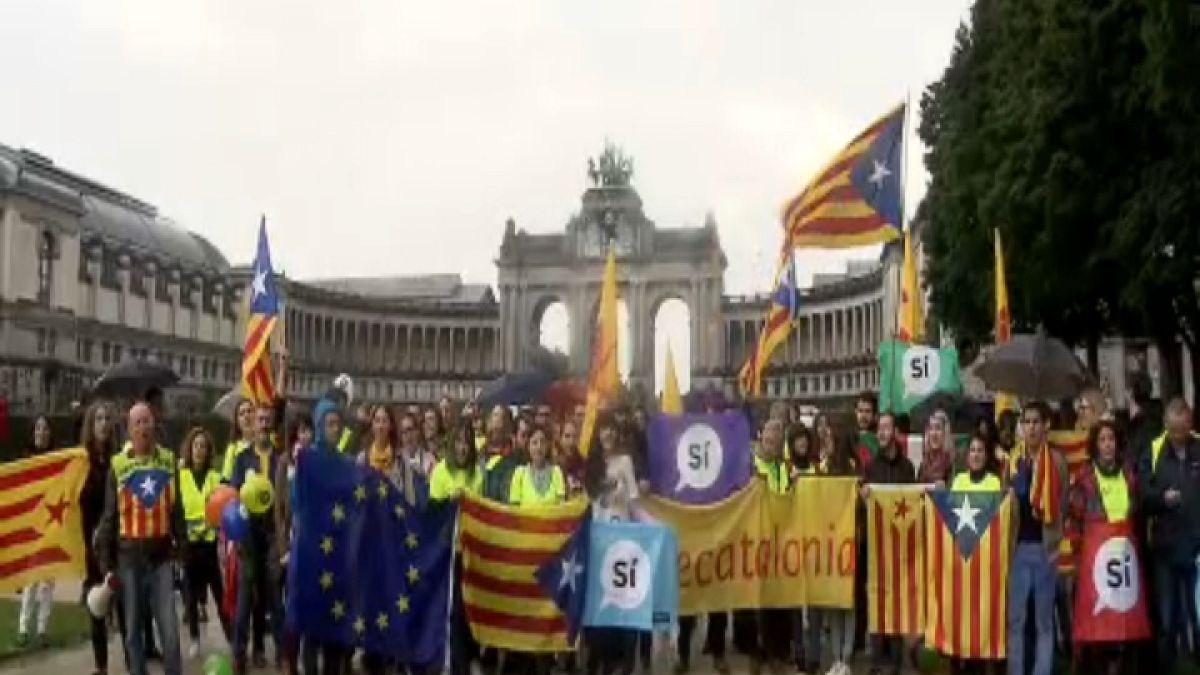 Brüksel'de Katalonya bağımsızlığına destek eylemi