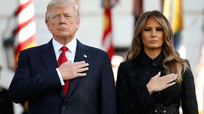 Trump e Melania em minuto de silêncio em memória das vítimas do 11 de setembro