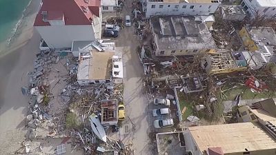 Saint-Martin dopo Irma vista dall'alto