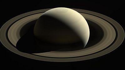 Cassini on its final dive towards Saturn
