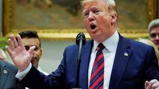 Image: U.S. President Trump responds to questions from reporters at the Whi