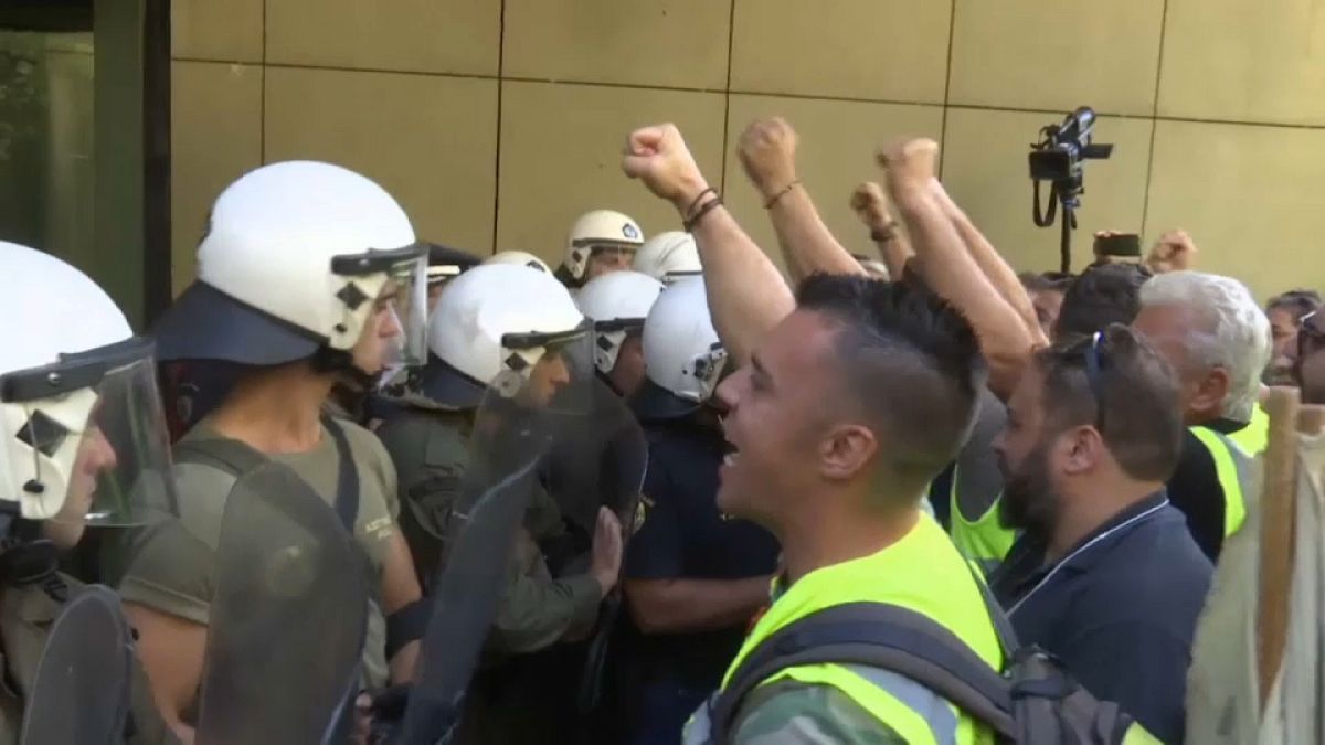 Protesta minera en Atenas