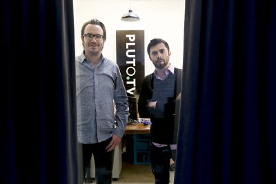 Pluto TV co-founders Tom Ryan, left, and Ilya Pozin in Los Angeles on Nov. 11, 2014.